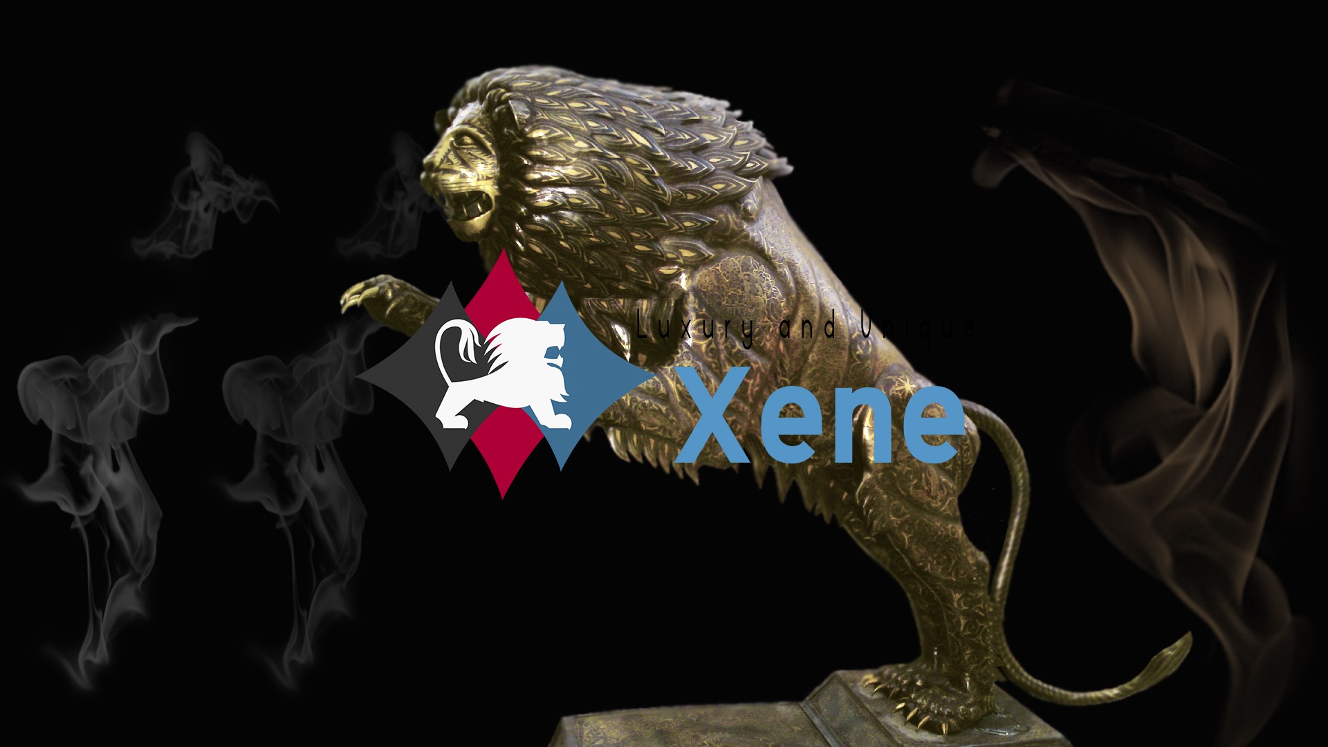 Persian handcrafted lion masterpiece by Xene Gallery